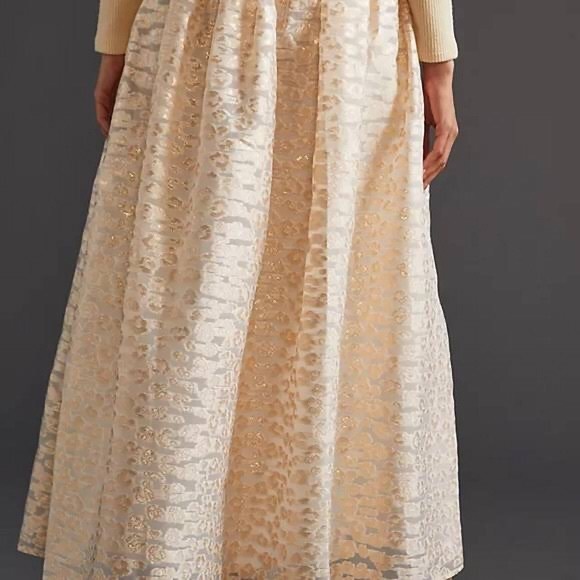 Anthropologie Pankaj & Nidhi Burnout Shimmer Maxi Skirt - Picture 2 of 14